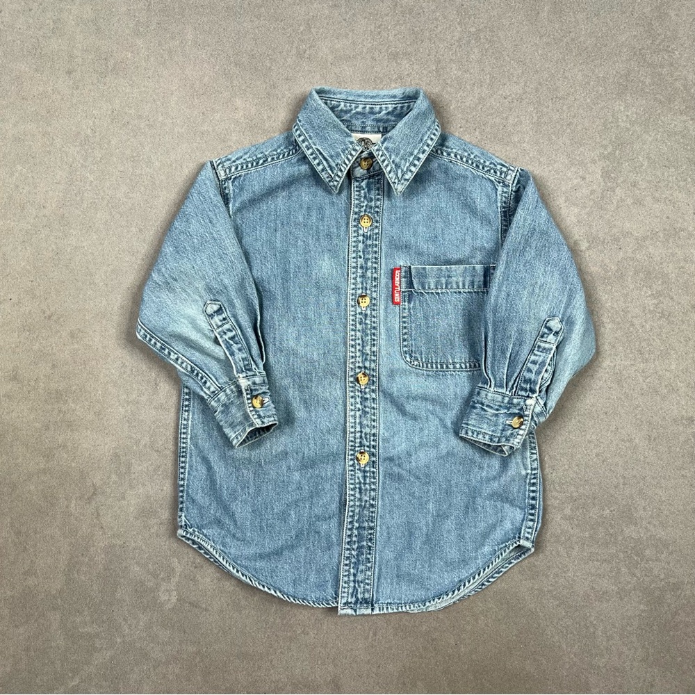 ACME Looney Tunes Blue Button Down Shirt Classic Denim Style